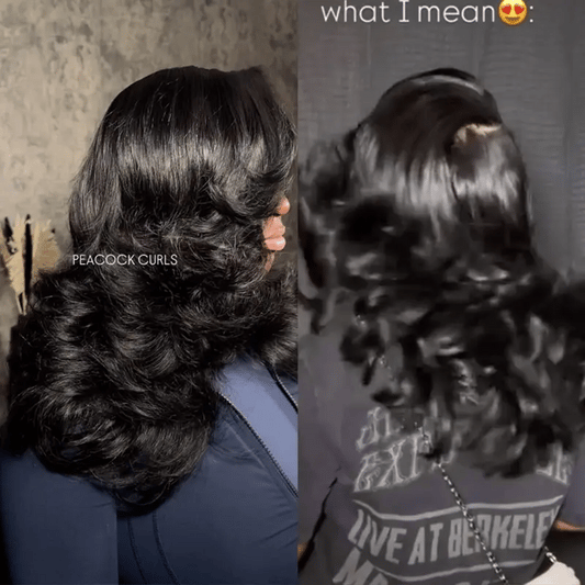 Peacock Curls Pull Go 13x6 Full Glueless Lace Front Wig Pre-Styled Heavy Layers Cut Human Hair