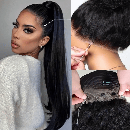 BOGO Straight 360 Lace Frontal Wig With Invisi Strap Pre-Cut Glueless Human Hair