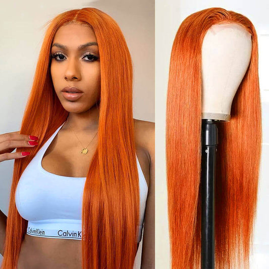 Ginger 4x4 5x5 6x6 Glueless Lace Wigs 180% 250% Density Wigs Ashimary Virgin Hair