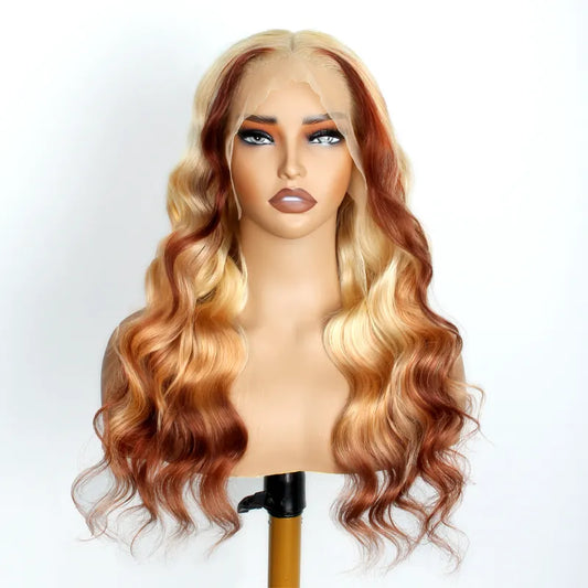 Blonde Brown Ombre Wig Body Wave 13x4 / 13x6 HD Lace Frontal Human Hair Wigs