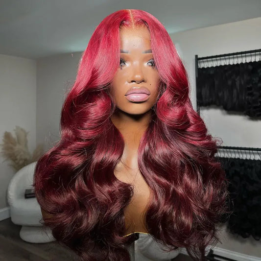 Extra 70% OFF | Snug Fit Ashimary Invisi Strap 360 Lace Frontal 99J Burgundy 3D Body Wave Pre Everything Glueless Human Hair Wig