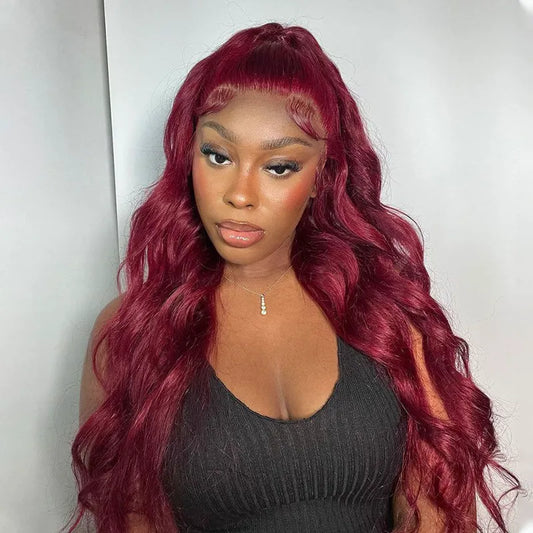 Extra 70% OFF | Snug Fit Ashimary Invisi Strap 360 Lace Frontal 99J Burgundy 3D Body Wave Pre Everything Glueless Human Hair Wig