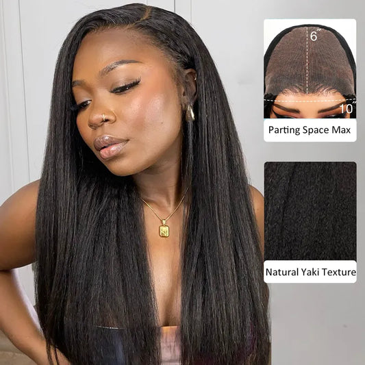 Yaki Straight 10x6 Parting Max Wear and Go Glueless Bye Bye Knots Pre Cut Lace Wig Ashimary