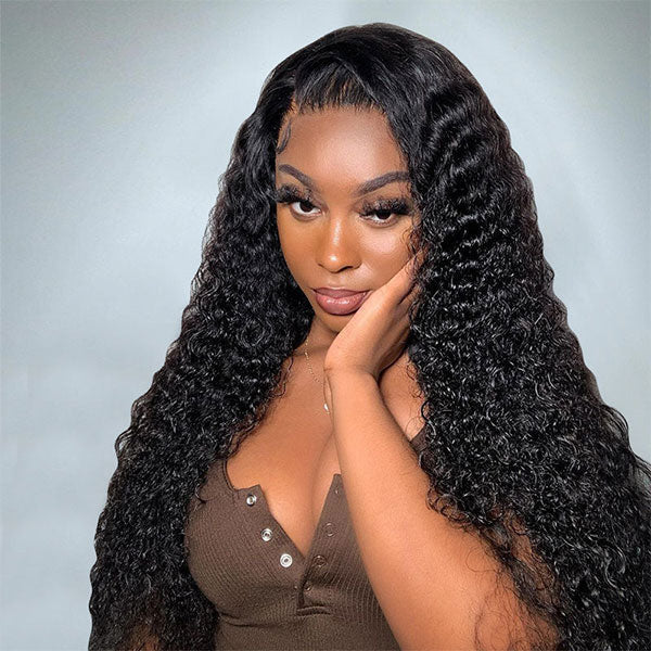 Ready to Wear Magic Wet and Wavy Pre Cut Lace Water Wave 2 in 1 Dry Straight & Wet Curly Wig with Pre Bleached Knots & Plucked Hairline