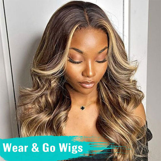 Highlight Glueless HD Lace Wig Body Wave Hair 5x5 HD 6X4.5 HD 4x4 Transparent Lace Closure Wig Ashimary Hair