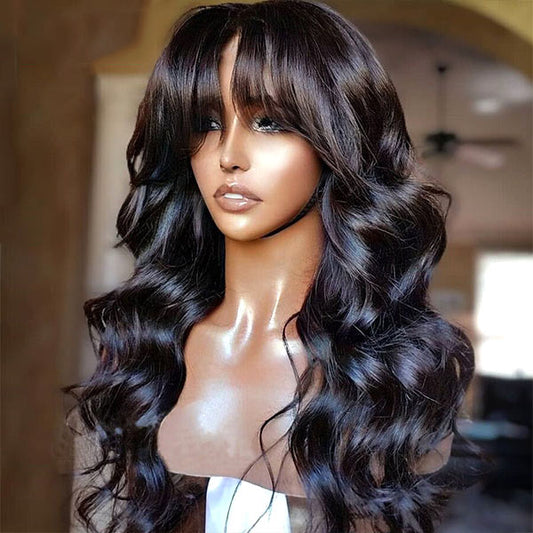 $89 for 20" Throw on & Go Body Wave Wig with Bangs Cost-effective Wig 10A Human Hair