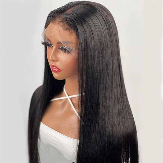 4C Edge Hairline-Straight Hair 13x4/13x6 HD Invisible Lace Frontal Wigs With Kinky Edges Curly Baby Hair