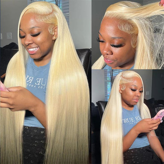 613 Blonde Pull Go 13x6 Full Pre-Cut Glueless Lace Front Wig Brazilian Human Hair