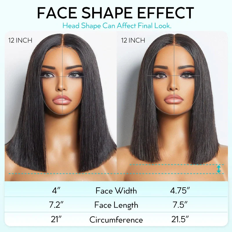 Double Drawn High Density Pull Go 13x4 Lace Bob Wig Rich Brown Bone Straight Lace Frontal Wig