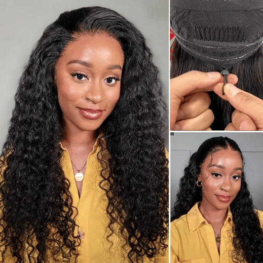 Pull Go 13x6 Full Wig Water Wave Transparent Lace Wig Natural Black Color