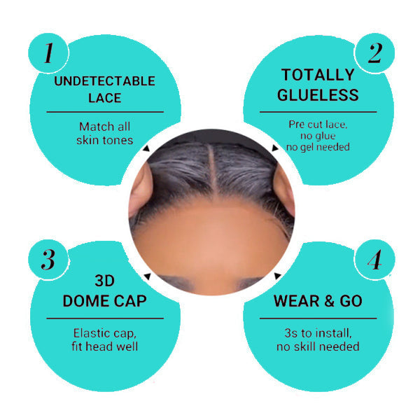 Beginner Friendly Ready to Wear Pre Cut Lace Super Natural Kinky Curly Wear Go Wig with Pre-bleached Knots & Plucked Hairline