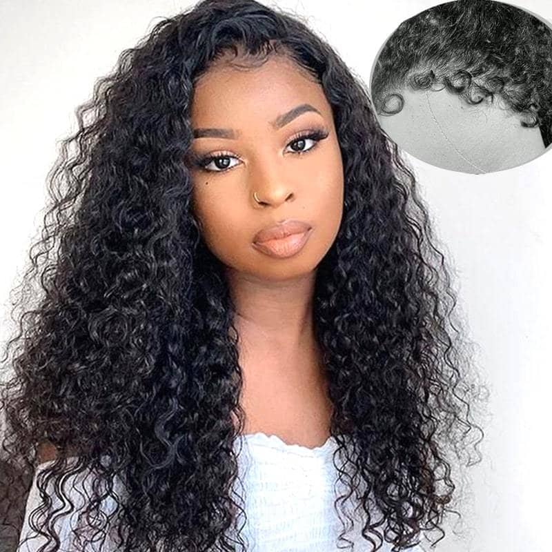 4C Natural Edges Water Wave Hair 13x4 13X6 HD Lace Front Wigs With Realistic Hairline