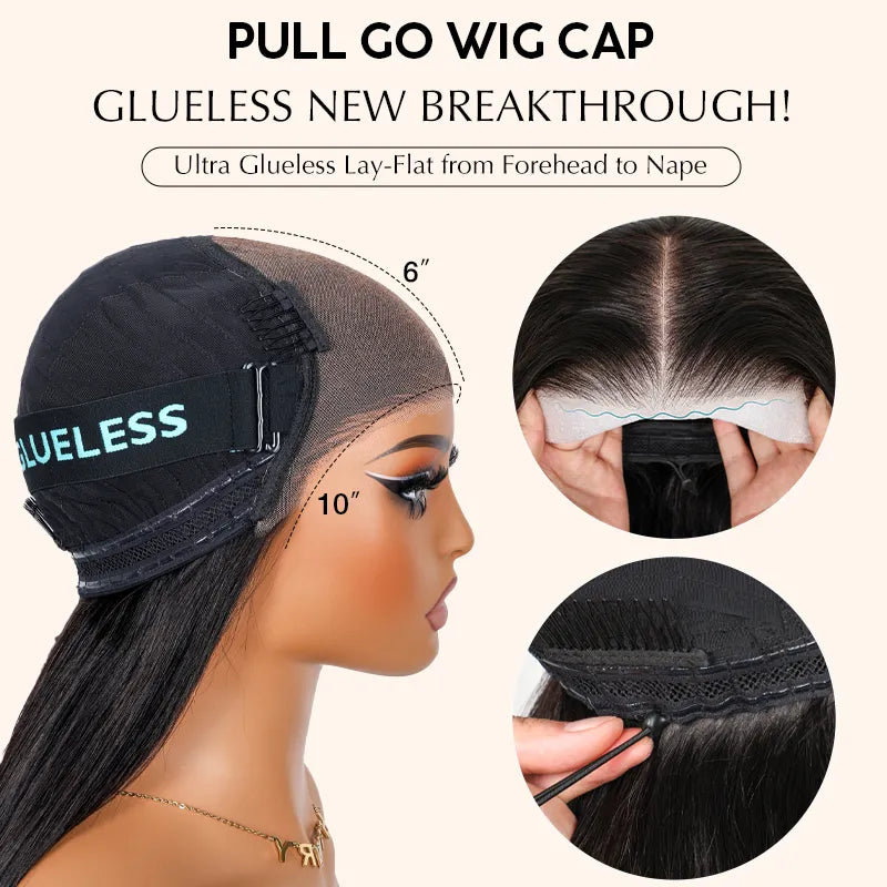 Pull Go 10x6 Lace Wig Honey Blonde Highlights on Brown Hair Straight Glueless Human Hair Wig