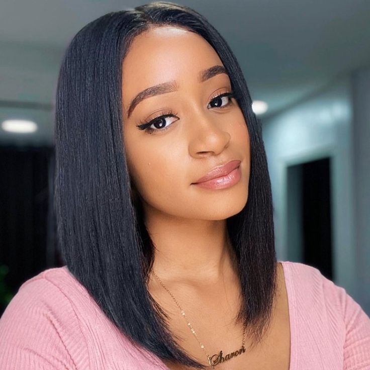 Short Straight Bob Double Drawn High Density Transparent Lace Frontal Wigs Human Hair