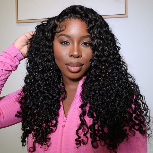 Pull Go 13x6 Full Glueless Lace Wig Transparent Lace Kinky Curly Wig Natural Black Color