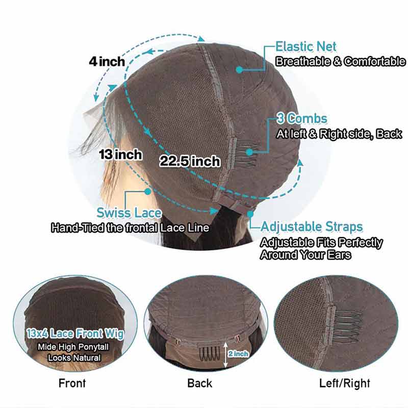 4C Edge Hairline Kinky Straight 13x4/13x6 HD Transparent Lace Front Wigs With Kinky Edges Baby Hair