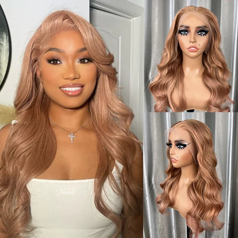 Ashimary Light Flaxen Brown Color 13x4 Lace Front Body Wave Wig