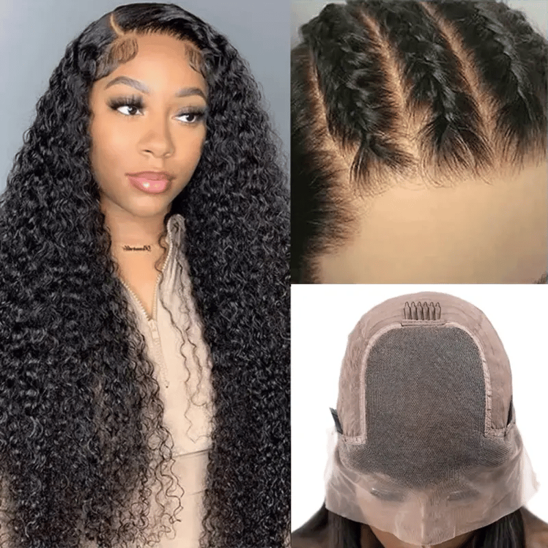 Pull Go 13x6 Full Wig Deep Wave Transparent Lace Frontal Wig Natural Black Color