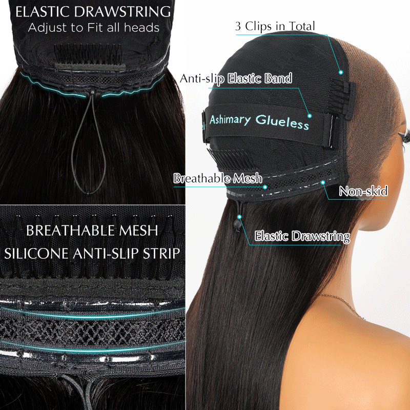 Honey Blonde Highlight Silky Straight Pull Go 13x6 Full Lace Wig Glueless Wig Suits All Heads