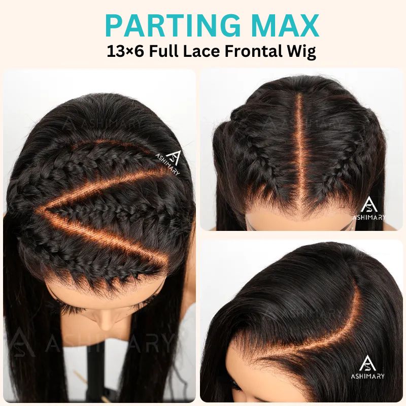 Pull Go 13x6 Full Wig Deep Wave Transparent Lace Frontal Wig Natural Black Color