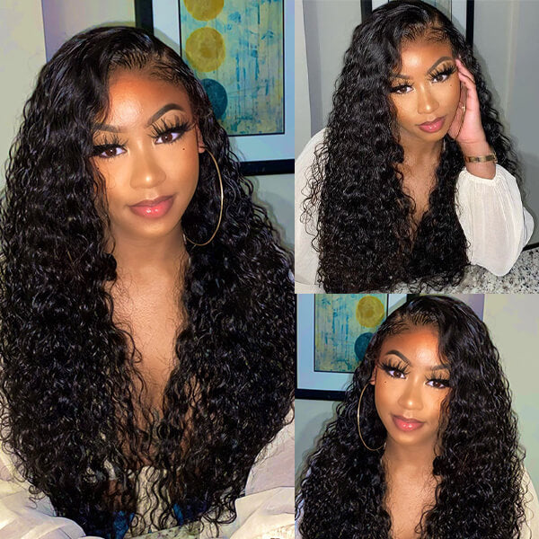 Ashimary Pull Go 13x6 Full Wig Transparent Lace Front Wig Natural Black Color Jerry Curly Hair