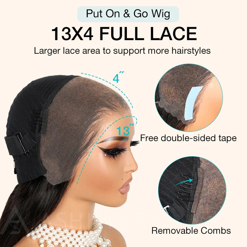 Install & GO Glueless 33# Reddish Brown Body Wave 4x4 13x4 Lace Wigs Wear On The Daily Wig