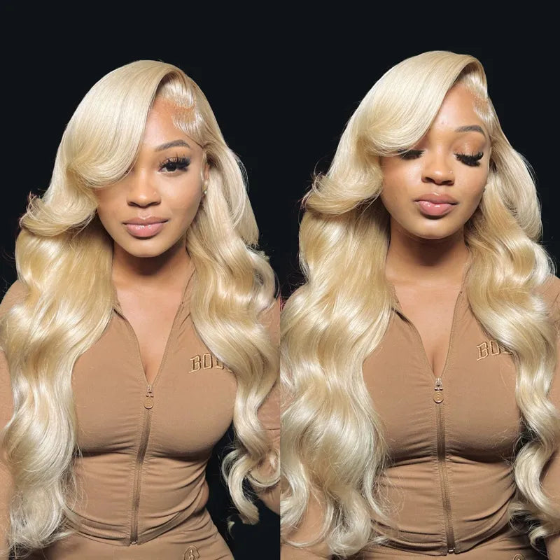 613 Blonde Glueless 4x4 5x5 6x6 Body Wave Lace Wigs 180% 250% Density Wigs Ashimary Virgin Hair