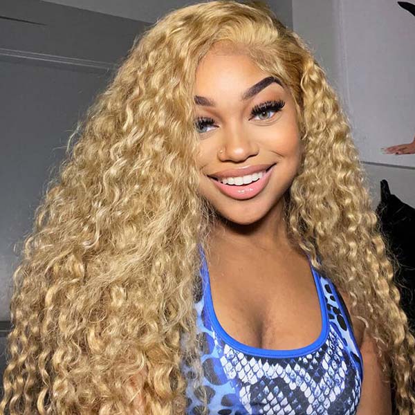 #27 Light Brown 13x4 13x6 Frontal Lace Wigs Pre-plucked Deep Wave Human Hair