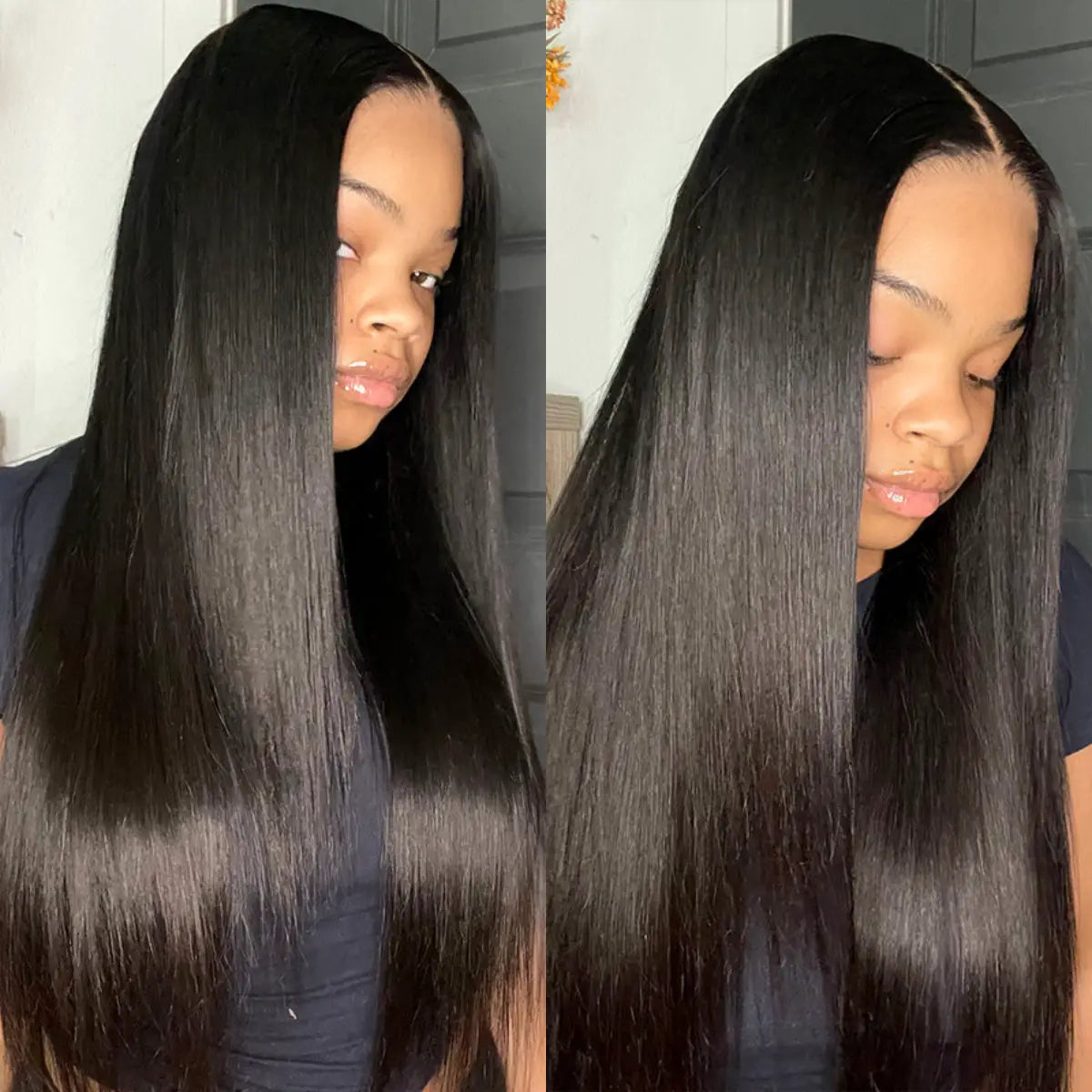 Vietnamese Super Double Drawn Human Hair 2x6 Lace Closure Bone Straight Human Hair Wig