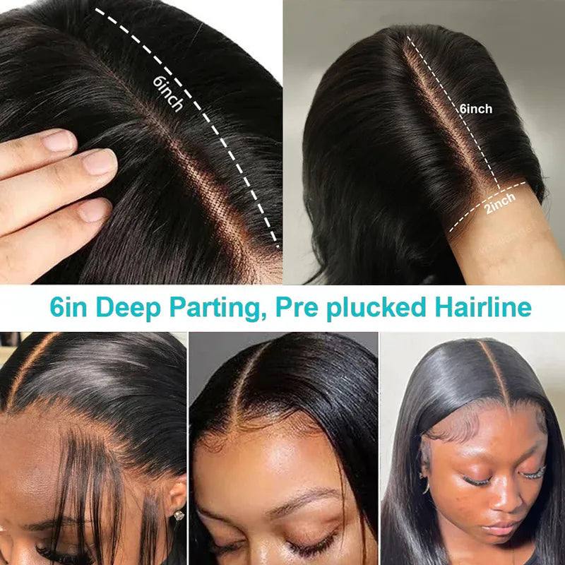 Vietnamese Super Double Drawn Human Hair 2x6 Lace Closure Bone Straight Human Hair Wig