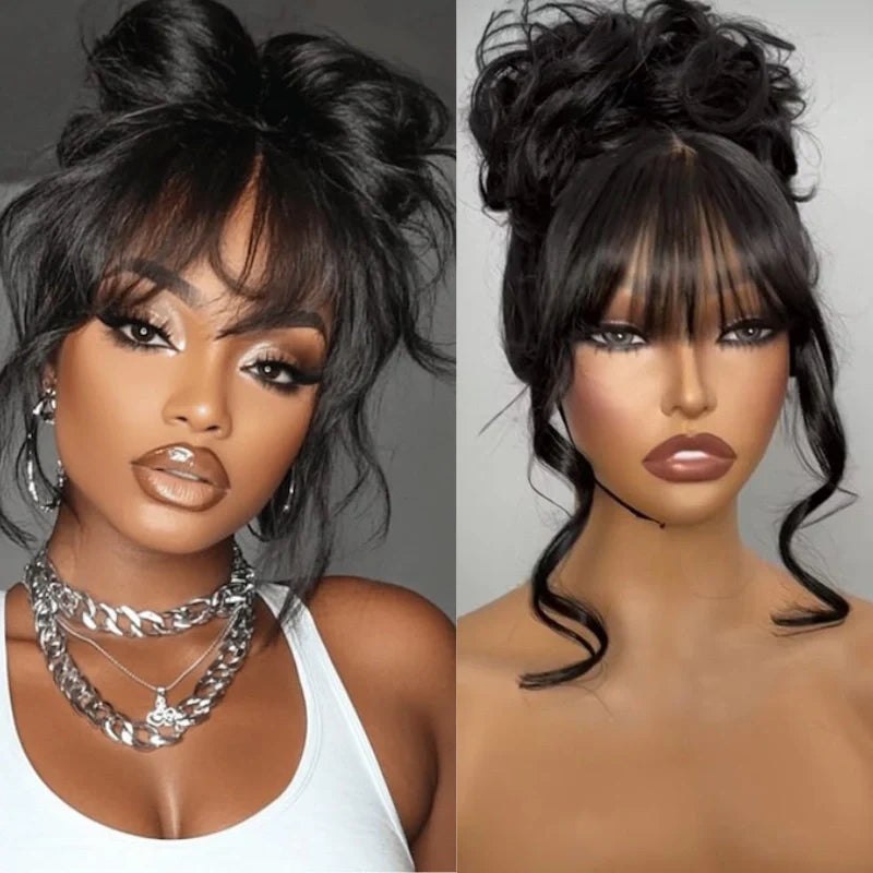 Layer Cut Body Wave With Bang 360 Invisi Strap Lace Frontal Wig Glueless Salon Hairstyles