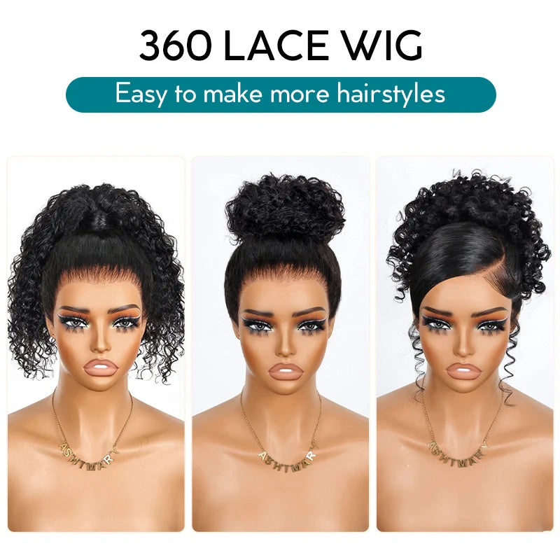 Water Wave Invisi Strap Snug Fit 360 Transparent Lace Frontal Bleached Knots Pre Cut Lace Wig