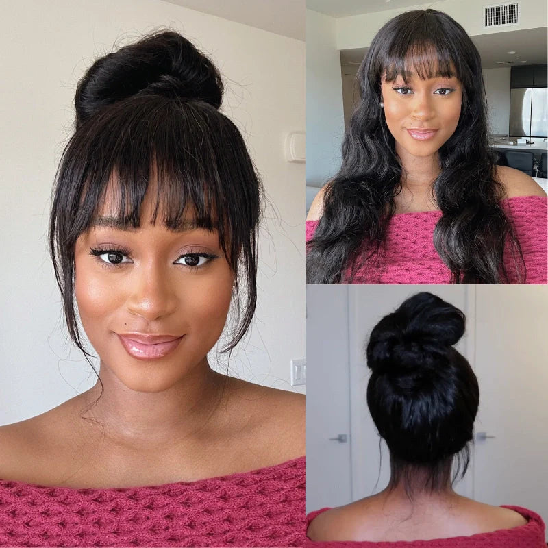 Layer Cut Body Wave With Bang 360 Invisi Strap Lace Frontal Wig Glueless Salon Hairstyles