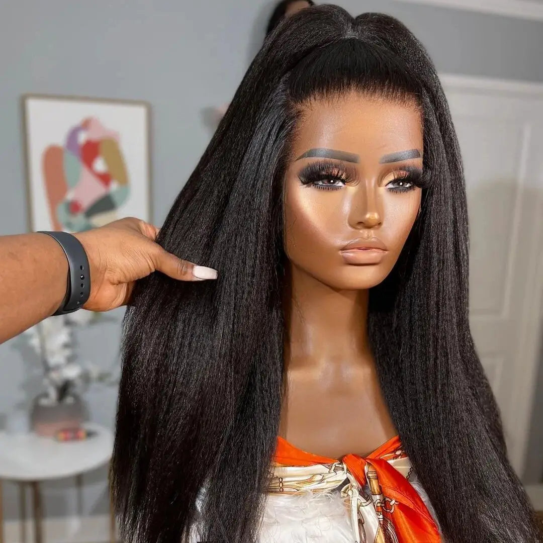 360 Lace Front Kinky  Straight Human Hair Wigs For Women