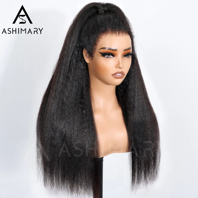 Glueless Newborn Hairline Invisi Strap 360 Skin Lace Frontal Kinky Straight Wig Pre-Everything Natural Look Human Hair Wig