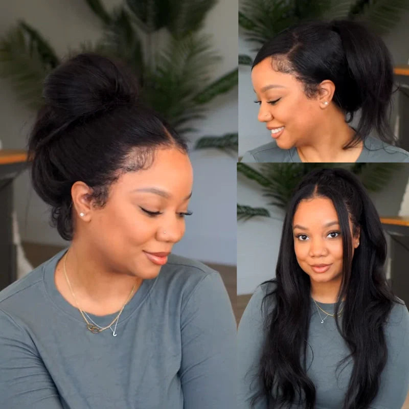 Glueless Newborn Hairline Invisi Strap 360 Skin Lace Frontal Kinky Straight Wig Pre-Everything Natural Look Human Hair Wig