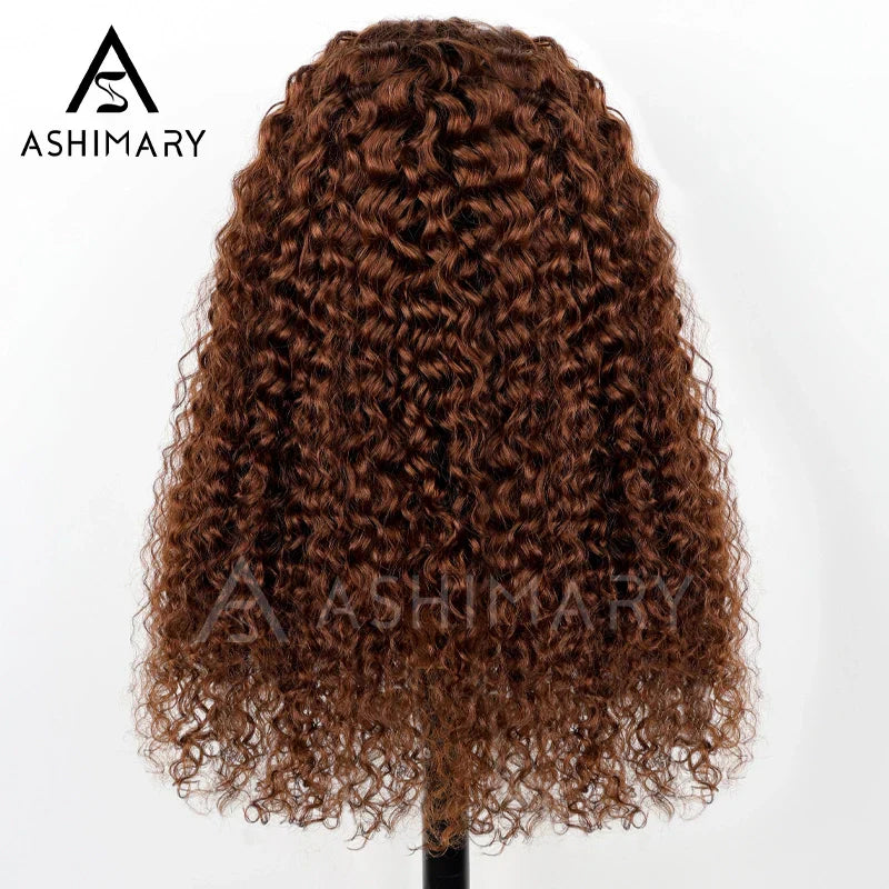 BOGO Invisi Strap Snug Fit 360 SKin Lace Chocolate Brown Water Wave Bleached Knots Glueless Lace Wig