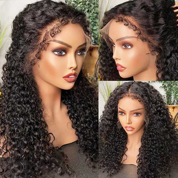 4C Edges Curly Baby Hair 13x4 & 13x6  HD Invisible Lace Frontal Kinky Curly Wigs Pre Bleached Knots Hair