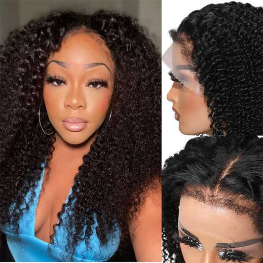4C Edge Hairline Transparent Lace Front Deep Wave Wigs