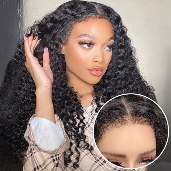 4C Edge Hairline Transparent Lace Front Deep Wave Wigs