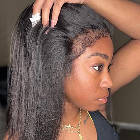 4C Edge Hairline-Straight Hair 13x4/13x6 HD Invisible Lace Frontal Wigs With Kinky Edges Curly Baby Hair