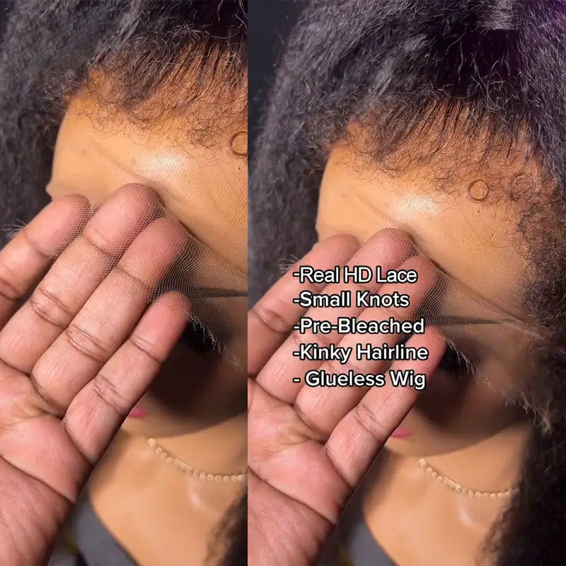 4C Edge Hairline Kinky Straight 13x4/13x6 HD Transparent Lace Front Wigs With Kinky Edges Baby Hair