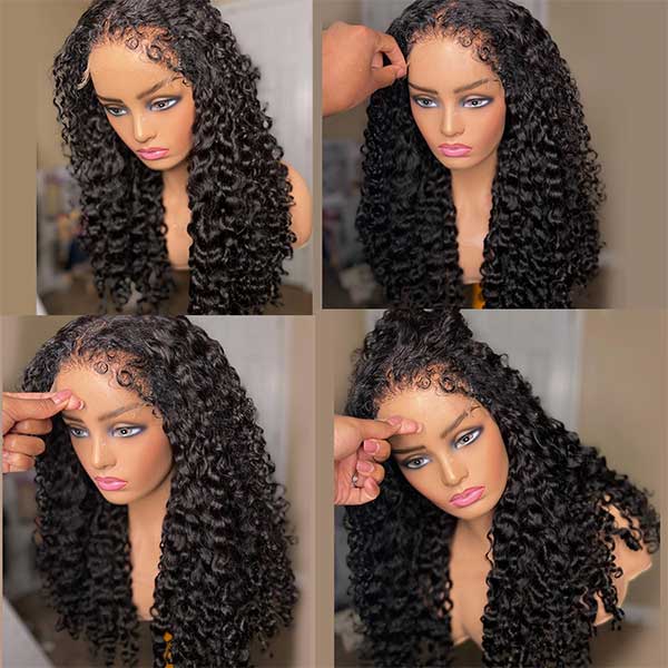 4C Edge 5x5 HD Transparent Lace Closure Deep Wave Wigs