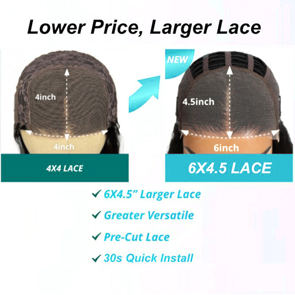 Air Wig| Ready To Go Body Wave HD Transparent Lace Human Hair Wig Easy on Easy off with Pre Plucked Hairline & Bleached Knots