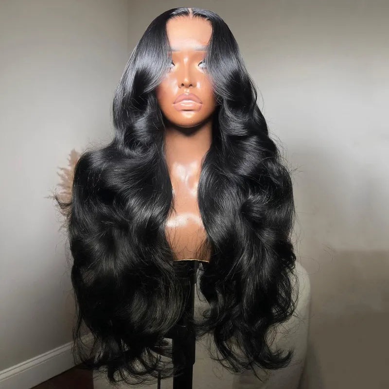 Ashimary Curtain Bangs Layered Cut 4x4 Transparent Lace Body Wave Wig 180% Density Butterfly Cut Human Hair