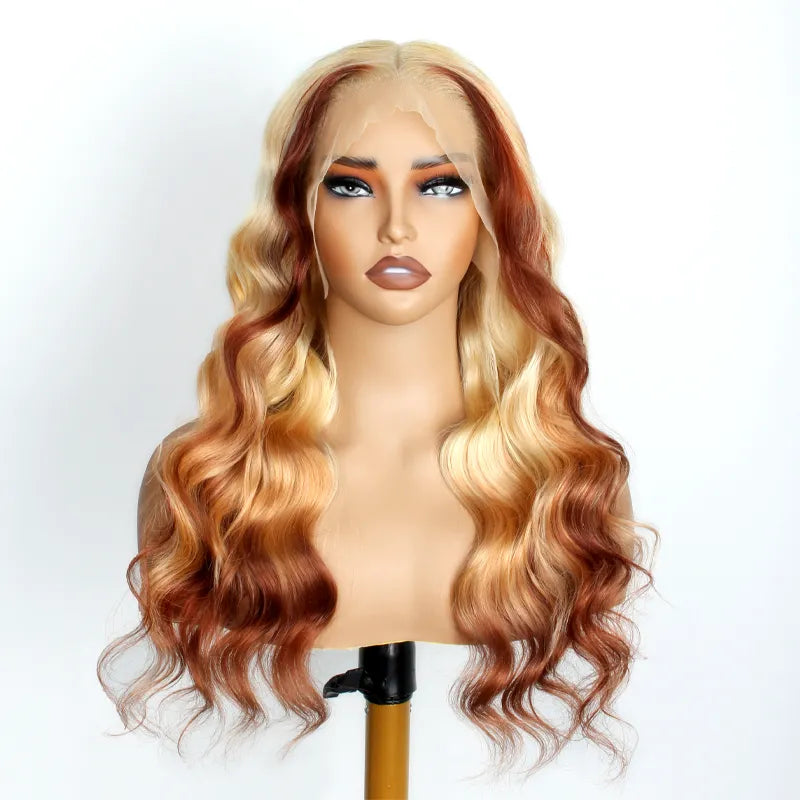 Blonde Brown Ombre Wig Body Wave 13x4 / 13x6 HD Lace Frontal Human Hair Wigs