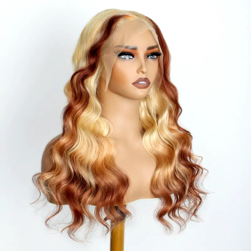 Blonde Brown Ombre Wig Body Wave 13x4 / 13x6 HD Lace Frontal Human Hair Wigs