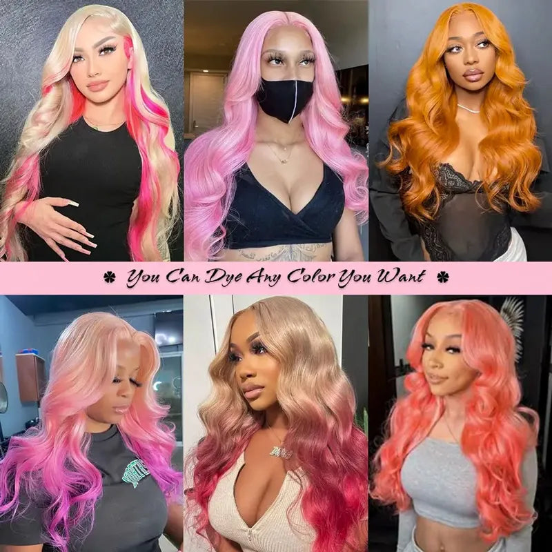 613 Blonde Glueless 4x4 5x5 6x6 Body Wave Lace Wigs 180% 250% Density Wigs Ashimary Virgin Hair