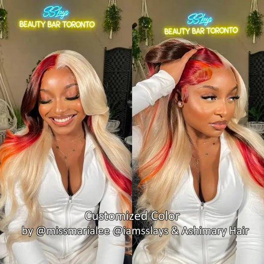 613 Blonde Glueless 4x4 5x5 6x6 Body Wave Lace Wigs 180% 250% Density Wigs Ashimary Virgin Hair