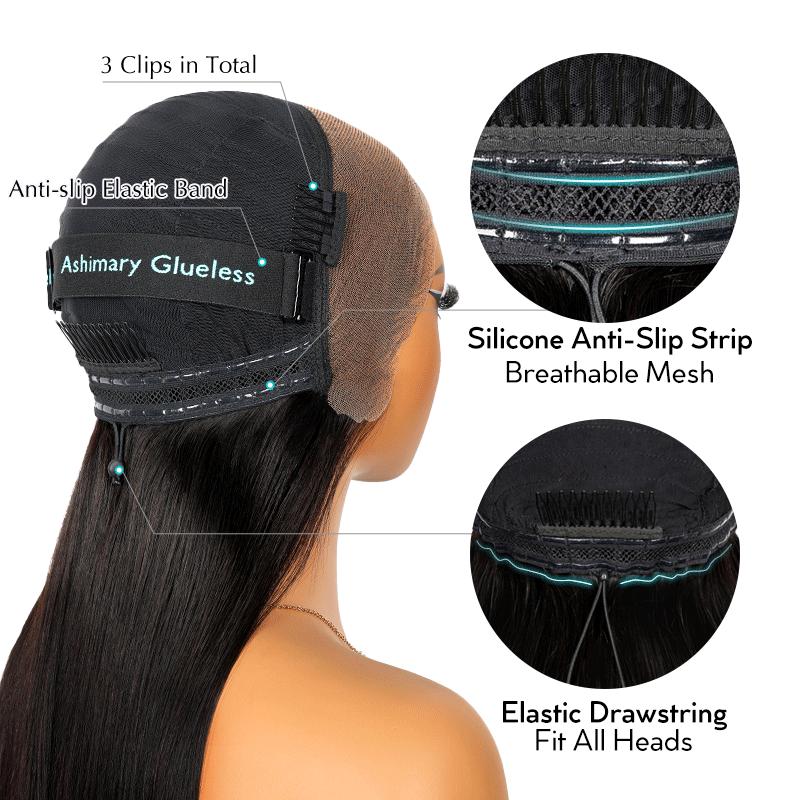 Pull Go 13x6 Full Wig Deep Wave Transparent Lace Frontal Wig Natural Black Color